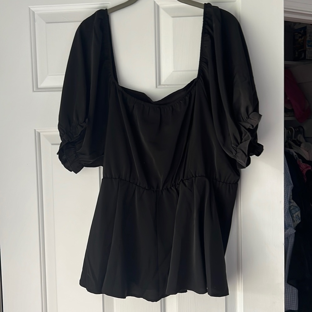 Square neck peplum blouse